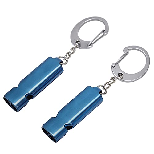 Whistle for Coaches Teachers, Emergency Survival Stainless Steel Whistles 2 Pack with Keychain for Referee Train Hiking Sports Boating Kayak Life Vest Jacket Lifeguard Outdoor Security