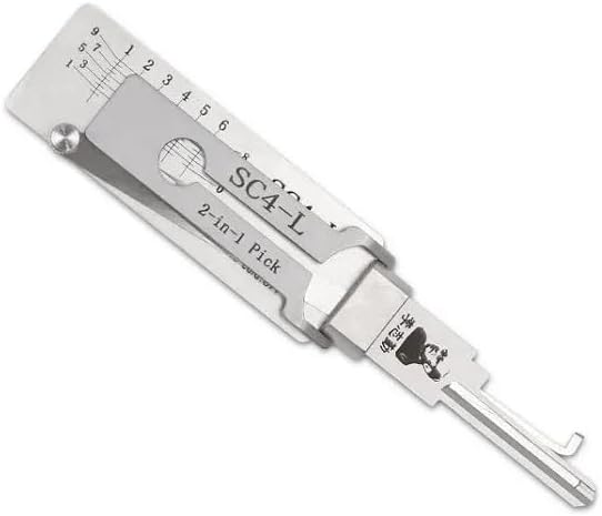 Professional Locksmith Tool Home Door Civil LiShi 2 in 1 Lock Pick and Decoder Tool, Lock Picking and Key Reader, Picker (SC4-L)