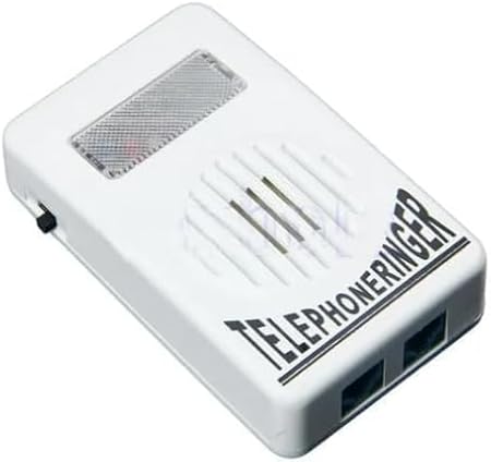 White Telephone Ringer Amplifier Bell Extra-Loud Telephone/Phone Ringer Use Safety Small in Size and Light in Weight,External Ringer for Cell Phone Landline Phones, Telephones and Accessories