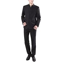 Chinese Tunic Suits Mandarin Collar Formal Black Suit Slim Fit Front Button Japanese School Uniform Groom Dress