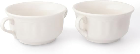 Gural Porcelain Soup Bowl Double Handle Soup Porcelain Soup Bowl 13 cm 2 pieces