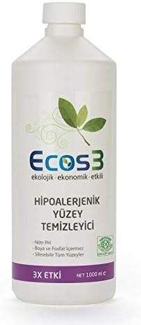 Ecos3 Organik & Hipoalerjenik Yüzey Temizleyici (1000 Ml) 1 Paket(1 x 1000 ml)