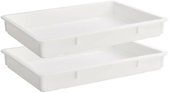 CenPro 18"x26"x3" White Heavy Duty Polypropylene Pizza Dough Box (Pack of 2)