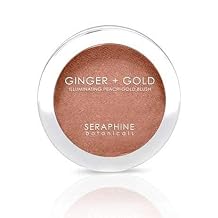 Seraphine Botanicals Ginger + Gold Illuminating Peach Frosting Blush - Vegan Cheek Color 0.11 oz