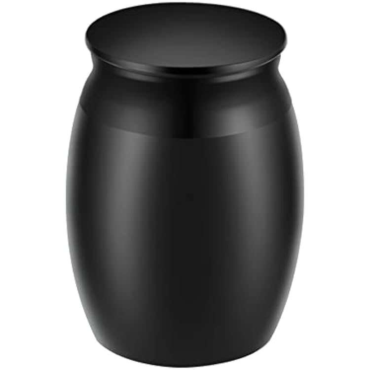 Super Small Urn for Human Ashes, 1.6 High Blank Black Memorial Cremation Urn, Handcrafted Beautiful Keepsake Urn for Funeral, Peaceful Decorative Urns for Human Ashes