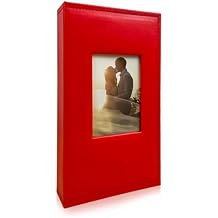 Photo Album 4x6 for 300 Photos Pictures PU Leather Cover for Wedding Albums Family Photo Book Pocket Vacation Birthday Photo Albums Hold (Red)