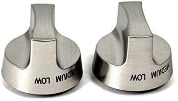 MHP Gas Grill Two (2) Silver Gas Control Knobs for JNR WNK TJK Grills GGK10S-SET