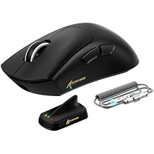 ATTACK SHARK V8 Wireless Gaming Mouse, 59g Lightweight BT/2.4G Wireless/Wired Mouse, PixArt PAW3950MAX Gaming Sensor, 8K Polling,42000 DPI,Coiled Cable,Office Mice for PC/Win/Mac(Black)
