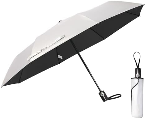 Sun Umbrella for Travel UPF 50 UV Protection 46 Inch Windproof Auto OpenClose, Sun Blocking & Rainproof Compact Umbrella for Men and Women