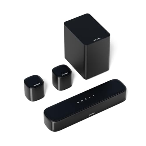ULTIMEA 5.1ch Sound Bar with Subwoofer, Home Theater Virtual Surround Sound System for TV, Soundbar with App Control, 2 Surround Speakers, OptAUX, Peak Power 250W, Aura A30