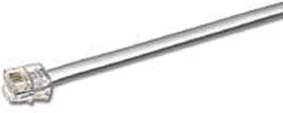 C2G Straight Wired Modular Cable, Telephone Cable for RJ12 6P6C, 50 Foot Straight-Through Pinned Cable, Silver, C2G 08115