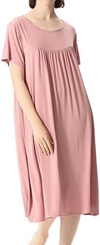 Lus Chic Womens Plus Nightgown Short Sleeve Sleepwear Summer Pajama Dress Nightwear