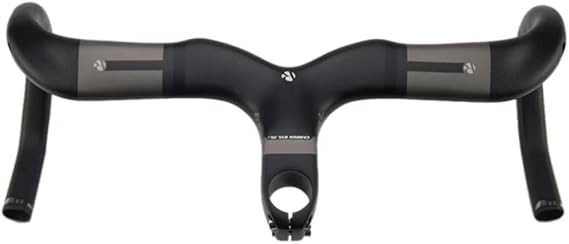 Carbon Fiber Road Handle Bars 40cm Integrated Drop Bar | Grey 3K Matte,Stem Diameter 28.6mm,Integrated Road Handle Bar,Bicycle Aero Handle Bars Short Reach 75mm