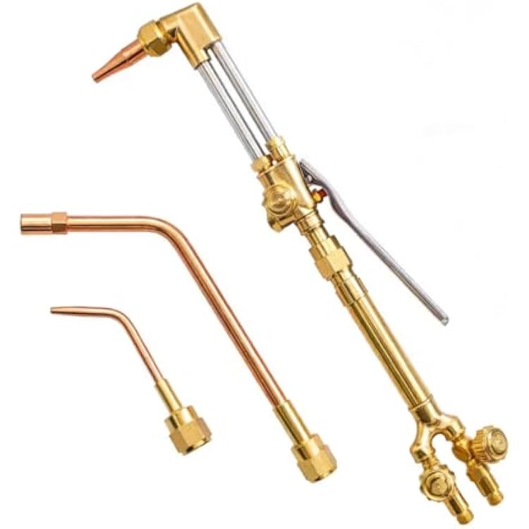 Oxy-Fuel Cutting Torch Kit, Cutting Welding And Heating Outfit With Check Valve, 1-101 Cutting Tip, Welding Nozzle and MFA Heating Nozzle, Cutting Attachment CA2460 Torch Handle