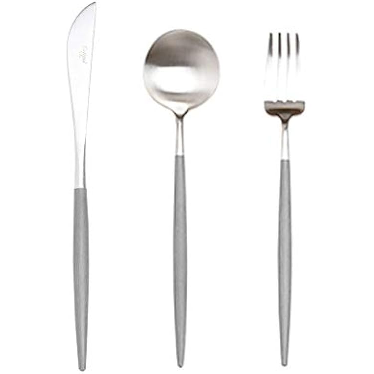 Cutipol Goa Greysilver Series Home Dinner Flatware Cutlery Set of 3 Pcs, Spoon, Fork, Knife, Professional Cutlery Brand