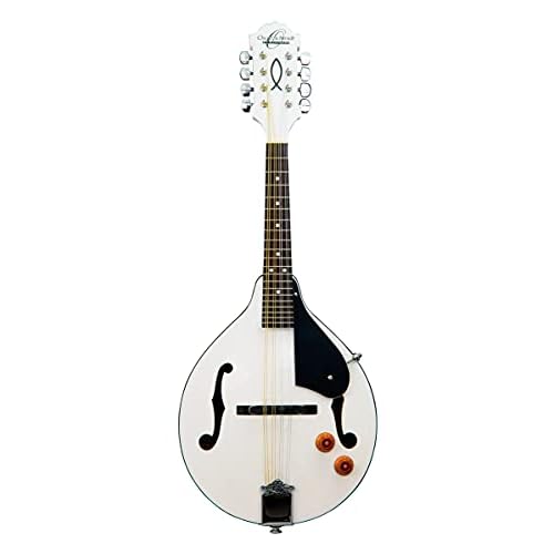 Oscar Schmidt OM10EWH-A Bluegrass Mandolin with Pre Amp, White