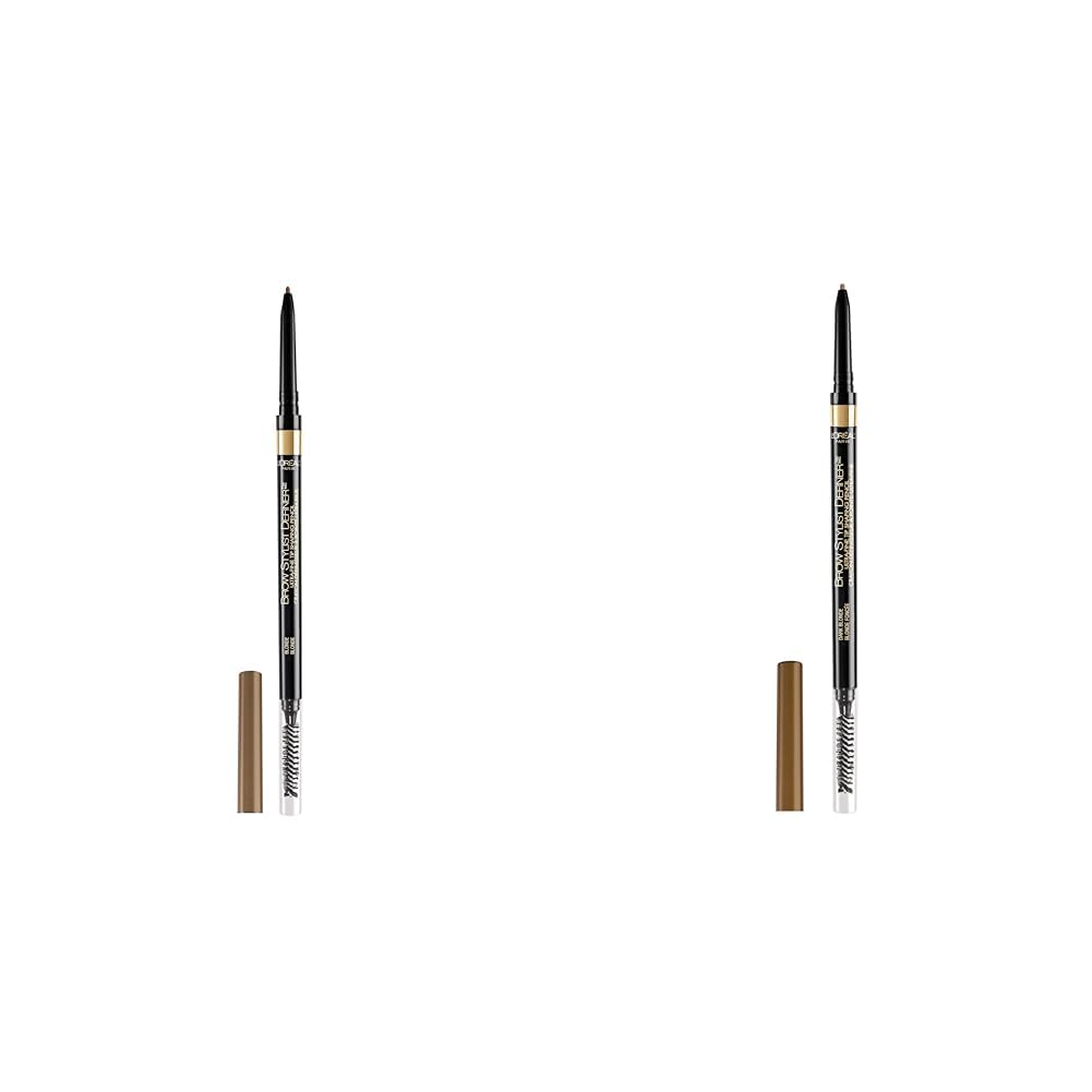 LOreal Paris Makeup Brow Stylist Definer Waterproof Eyebrow Pencil Ultra-Fine Mechanical Pencil, Blonde 0.003 Ounce and Dark Blonde 0.003 Ounce Pack of 1