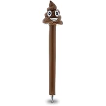 Puzzled Resin Poop Face Emotion, 6 Inch Premium Black Ink Fashion Ballpoint Pen Unique Hand-painted Novelty Decorative Fashionable Writing Products Emotion Themed School & Office Supplies