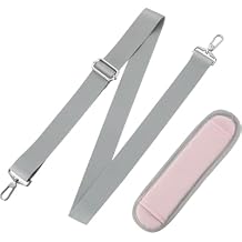 LUGGEX 56 Inch Shoulder Strap, SS01 Adjustable Replacement Belt with Padded Metal Hooks for Crossbody Duffel Messenger Sleeve Bag Brifcase, (SS01-Core, Pink)