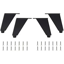 Set of 4 Furniture Legs, Heavy Duty Aluminum Alloy Cabinet Legs, Metal Square Oblique Sofa Support Foot, Adjustable Feet for Kitchen,Table,Shelves,Cupboard,Couch,Bookcase with Screws(Black)