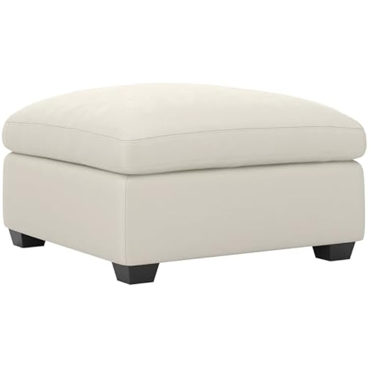 Belffin Sectional Couch Ottoman Module for Velvet Modular Sectoinal Sofa, Square Ottoman Footrest, Beige