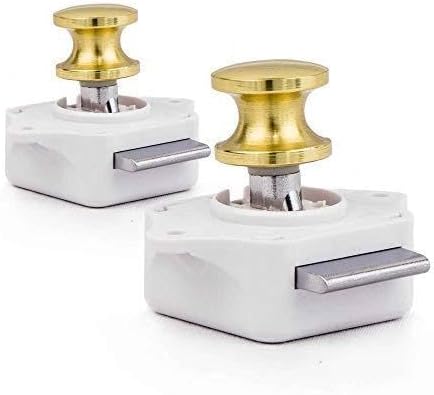 Five Oceans Keyless Push Button Latch Stainless Steel, Polished Brass