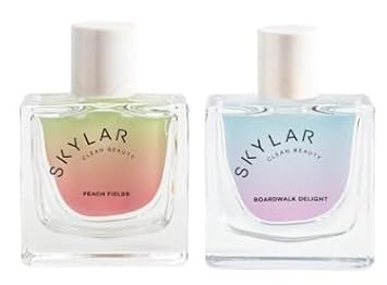 Skylar Peach Fields and Boardwalk Delight Eau de Perfume Layering 2 Pack- Hypoallergenic & Clean Perfume for Women & Men, Vegan & Safe for Sensitive Skin- (50mL /1.7 Fl oz)