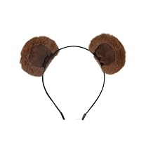 Bear Ears Headband, Cute Plush Bear Ear Headbands Halloween Christmas Party Headwear Hair Accessories (Coffee, One Size)