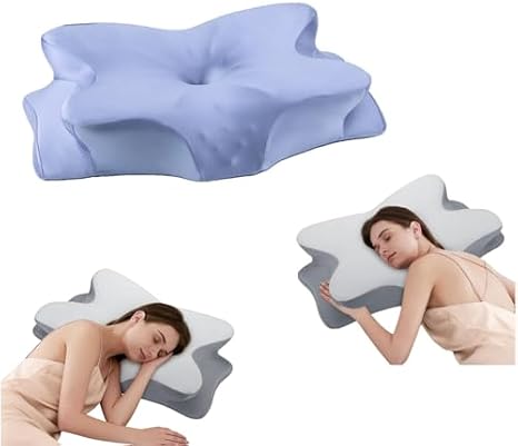 CuroSleep Seladi Airflow Pro Pillow Against Snoring Cooling Cushion 6-Zone Pillow Allergy Sufferers (CertiPUR-US/Oeko-Tex 100) (Dark Blue)