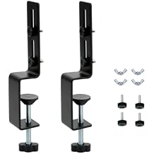 2 Pcs Desk Clamp, Pegboard Fixing Brackets Desktop Fixing Bracket Pegboard Organizer Metal Brackets Desktop Accessories Bracket for Garage Kitchen, Home, Office, Black