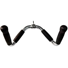 Wide Grip LAT Pull Down Bar, Chrome Plated Steel Curl Bar Cable Attachment for Cable Machine, Bicep Tricep Pushdowns, 880lb Capacity Home Gym Equipment