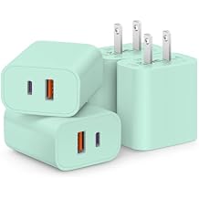 [4 Pack] USB C Charger Block Fast Charging Multiport Adpater [PD 20W USB-C & QC 3.0 USB-A Port] for i Phone 17/16/15/14/13/12/11/X/8, i Pad, Galaxy, Google, Galaxy & More [Green]