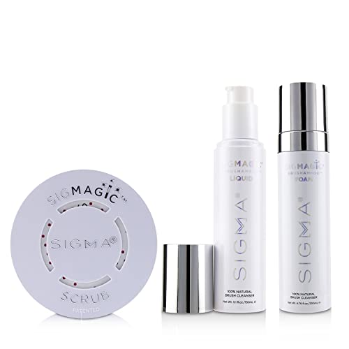 Sigma Beauty Brush Cleanser Trio - Includes All Essentials to Clean Your Favorite Makeup Brushes