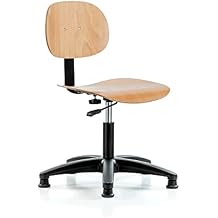 Perch Wood Pneumatic Chair, Adjustable Back and Seat, Stationary Caps, Desk Height