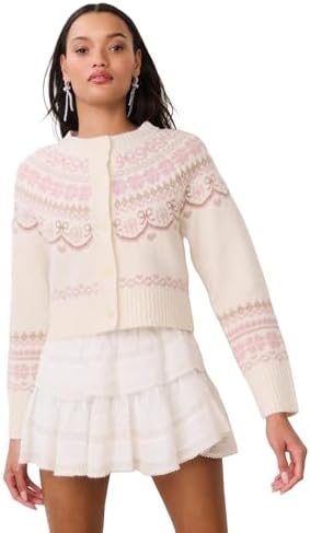 LOVESHACKFANCY Womens Shantae Fair Isle Cardigan