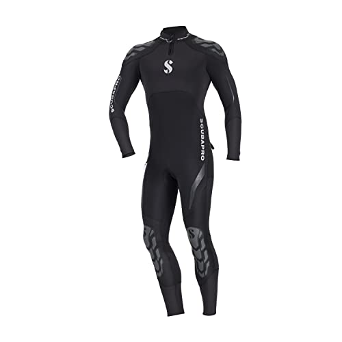 ScubaPro Mens 3mm Neoprene Scuba Diving Wetsuit, BlackGrayRed, for Recreational Divers