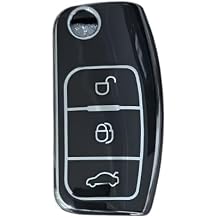 AutoHan Keys Lüx Ford Focus, Fiesta, Mondeo, Cmax, Courier Nano Yüksek Kalite Anahtar Kılıfı 3 Buton Siyah Gümüş Renk