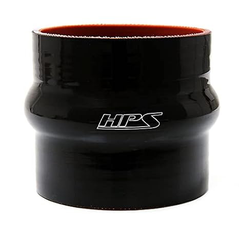 HPS 4.5" ID, 4" Length, Silicone Hump Coupler Hose, High Temp 4-Ply Reinforced, 35 Psi Max. Pressure, 350F Max. Temperature, SHC-8365-BLK, Silicone, Black