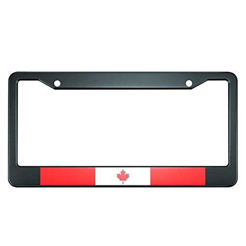 HOSNYE National Flag of Canada License Plate Frame Red Maple Leaf Metal License Plate Cover Front Plates Frames Car Tag Frame for Women Men US Vehicles Standard