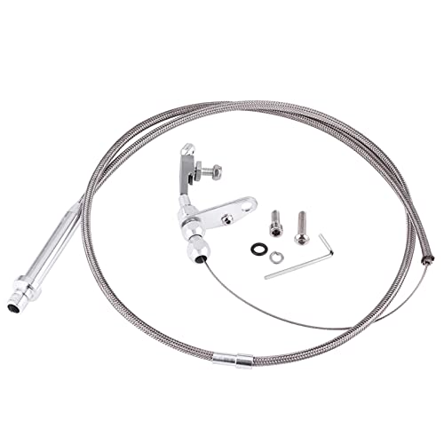 Th350 Kickdown Cable, Stainless Steel Braided Transmission Kick Down Cable for 350 Turbo Transmission Assembly Detent Kickdown for TH350