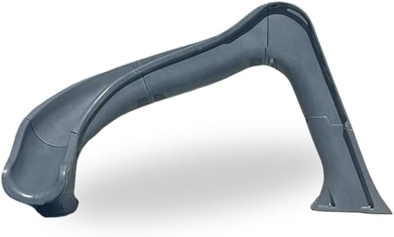 Global Pool Products Side Winder Inground Swimming Pool Water Slide Deck Mounted Left Curve Turn Grey GPPSSW-Grey-L