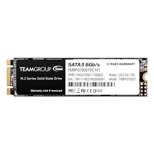 TEAMGROUP MS30 2TB with SLC Cache 3D NAND TLC M.2 2280 SATA III 6Gbs Internal Solid State Drive SSD ReadWrite Speed up to 550500 MBs Compatible with Laptop & PC Desktop TM8PS7002T0C101