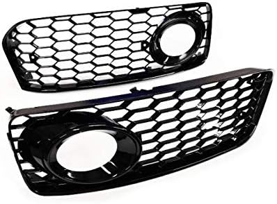 Black Honeycomb Open Vent S-Line Bumper Front Fog Light Grille for Audi A5 / S5 8T