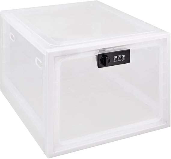 EZY DOSE Medication Lockbox, Secure Storage for Medication and Vitamins, Combination Lock, Large Capacity, Food Safe and BPA Free | Lock Secures Contents Safely, Spacious Interior Holds Supplies, Durable Food-Safe Construction Ideal for Organized Storage