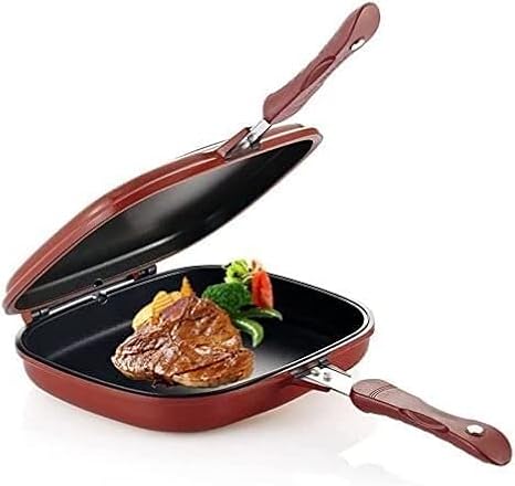 Frying pan， BBQ Skillet Aluminum Alloy Kitchen Non-Stick Baking Pancake Pan Omelette Trays Double-Sided Flip Design Fried Egg Pancake Pan for