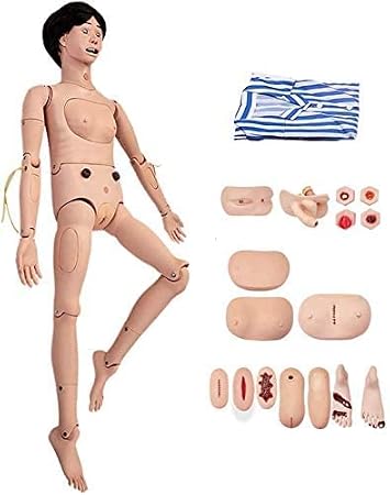 170cm Life Size Patient Care Manikin Training CPR Simulator Basic Geri Nursing Skills Geriatric Human Model Mannequin Full Body for Students Education Teaching Medical Training Skills