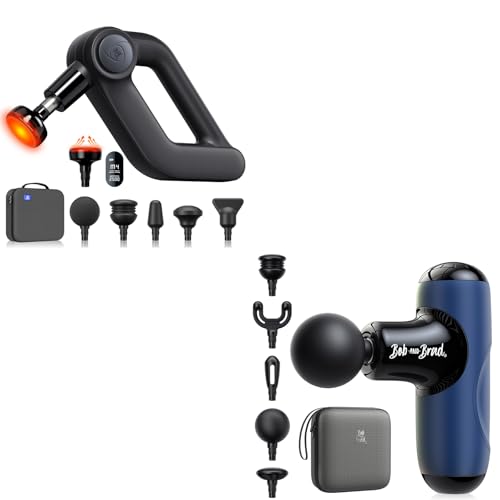 BOB AND BRAD D5 Pro Plus Massage Gun with Heat and Q2 Mini Massage Gun Blue