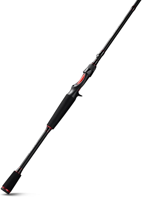 Piscifun Torrent Fishing Rod, IM6 Carbon 2-Piece Baitcaster & Spining Rod | High sensitivity detects light bites, lightweight design reduces fatigue, zirconium oxide rings ensure smooth