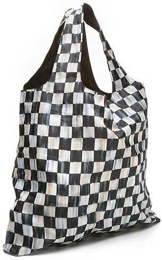 MACKENZIE-CHILDS Polyester To-Go Tote, Black-and-White Courtly Check