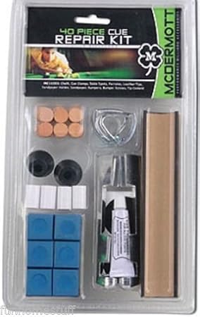 McDermott 40 Piece Deluxe Cue Repair Kit w Tips & Chalk
